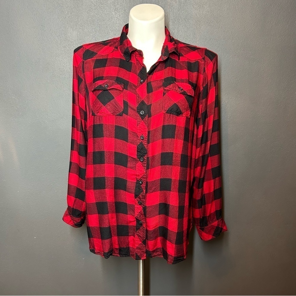 Torrid Red Buffalo Button Up Long Sleeve Shirt - Picture 2 of 7